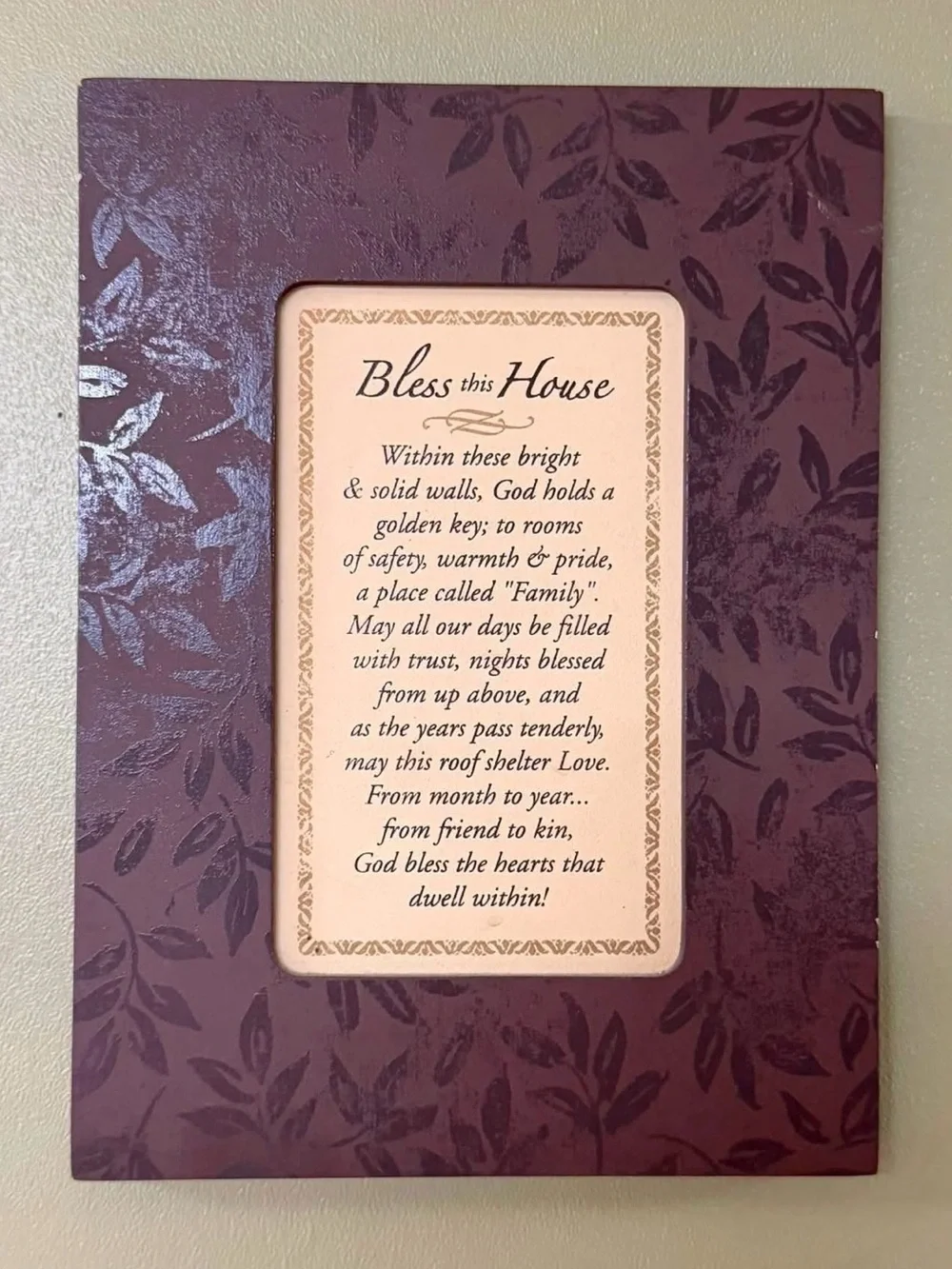 Bless This House Wall Plaque